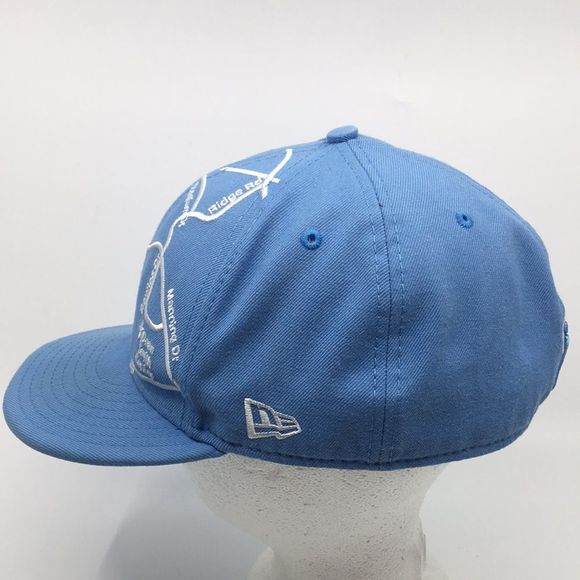 UNC North Carolina Tarheels New Era Fitted Hat Baseball Cap 7 3/8. Map detail. - Picture 5 of 16